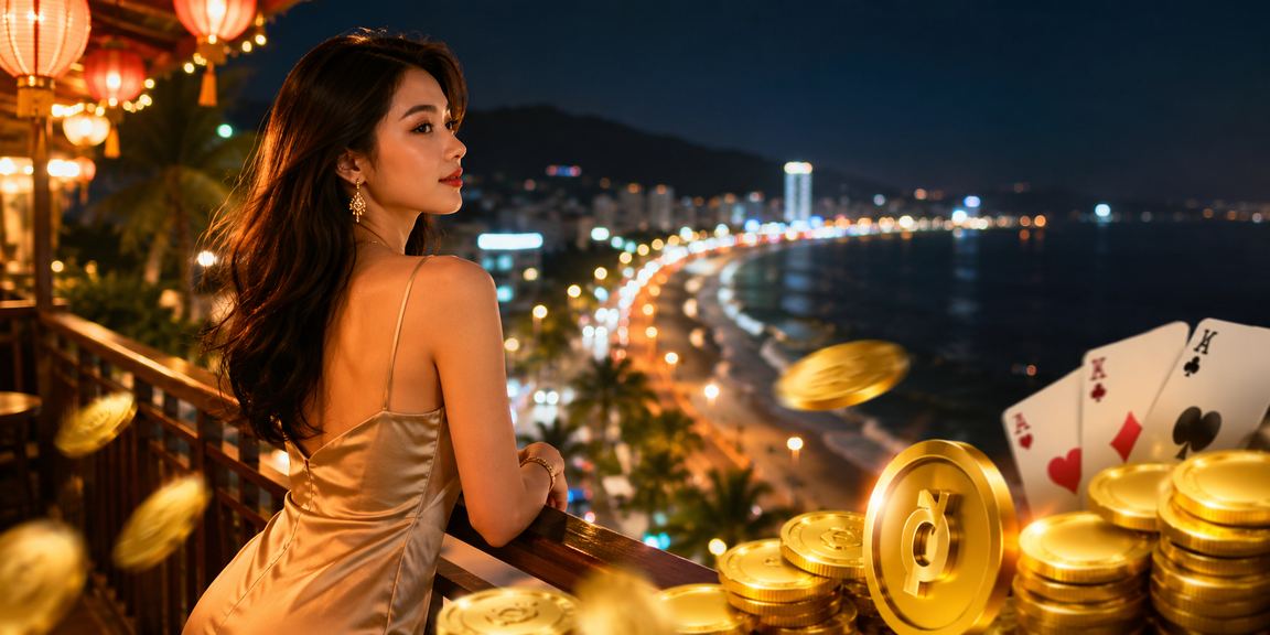 Không khí sôi động trò chơi bài tại chợ đêm Phan Thiết về buổi tối